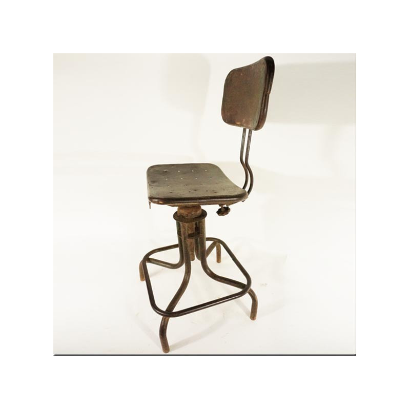 Chaise de bureau amovible en fer et cannage plastifié