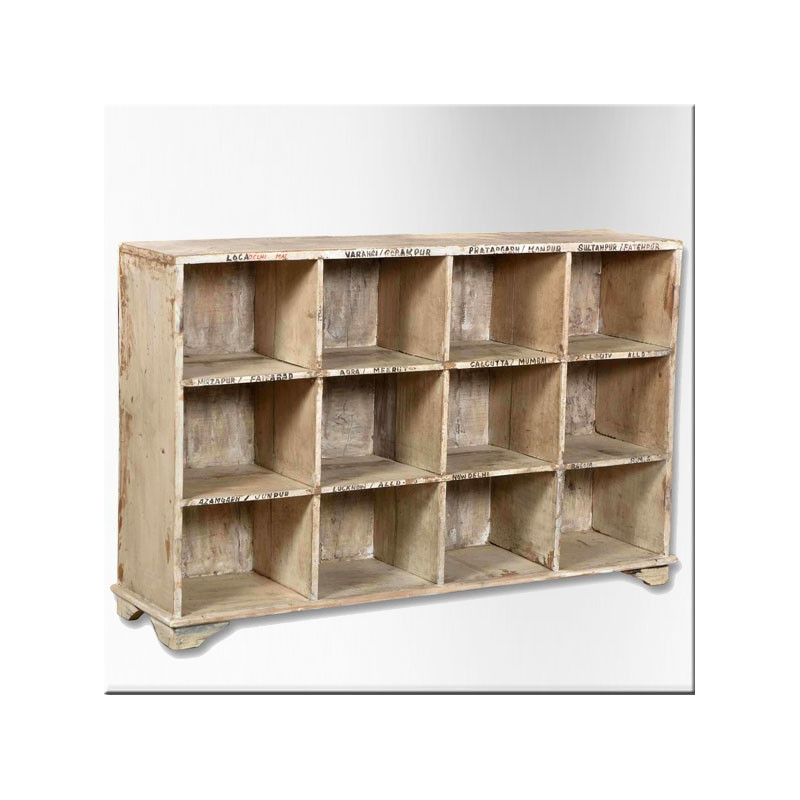 Wooden storage cabinet in a cream finish