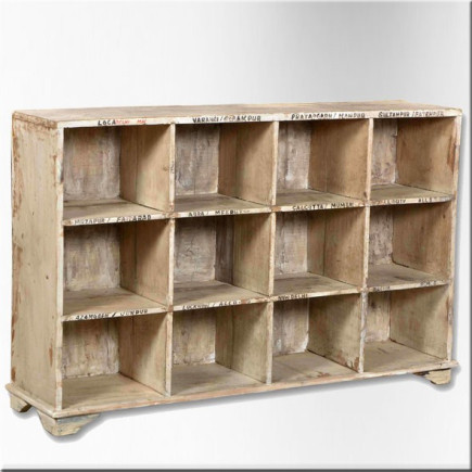 Wooden storage cabinet in a cream finish