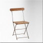 Chaise de jardin pliante en fer et lattes de bois