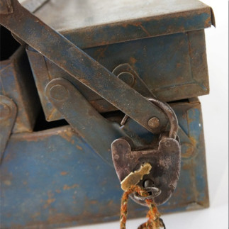 Iron lacquered tool box with locker