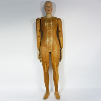 Mannequin de modéliste en sapin sculpté fin XIXème