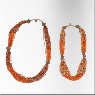  Tibetan necklace with glass beads