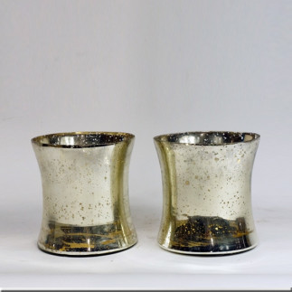 Vases (Pair of) in 'églomisé' glass