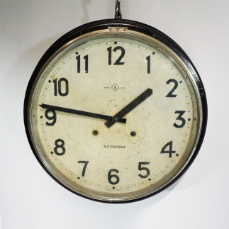 Pendule de bar habitacle en bois teinté noir