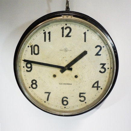Pendule de bar habitacle en bois teinté noir