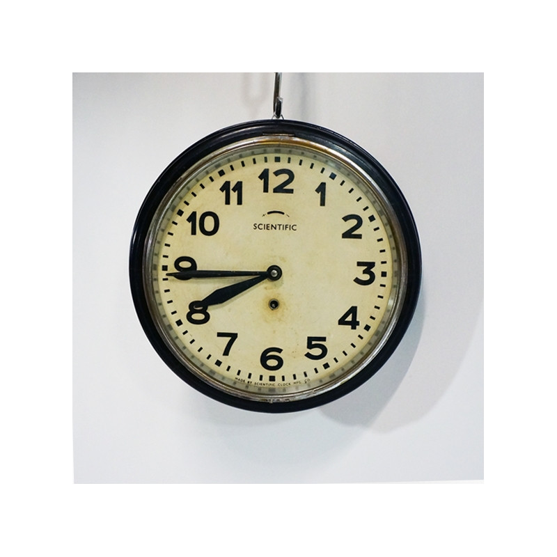 Cabinet-style bar clock in black-stained wood