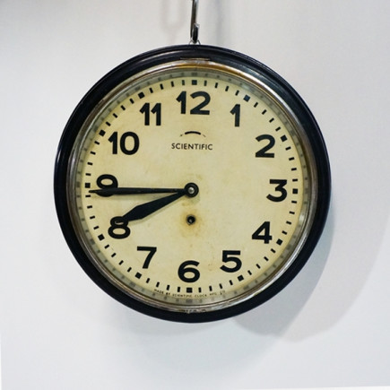 Pendule de bar habitacle en bois teinté noir