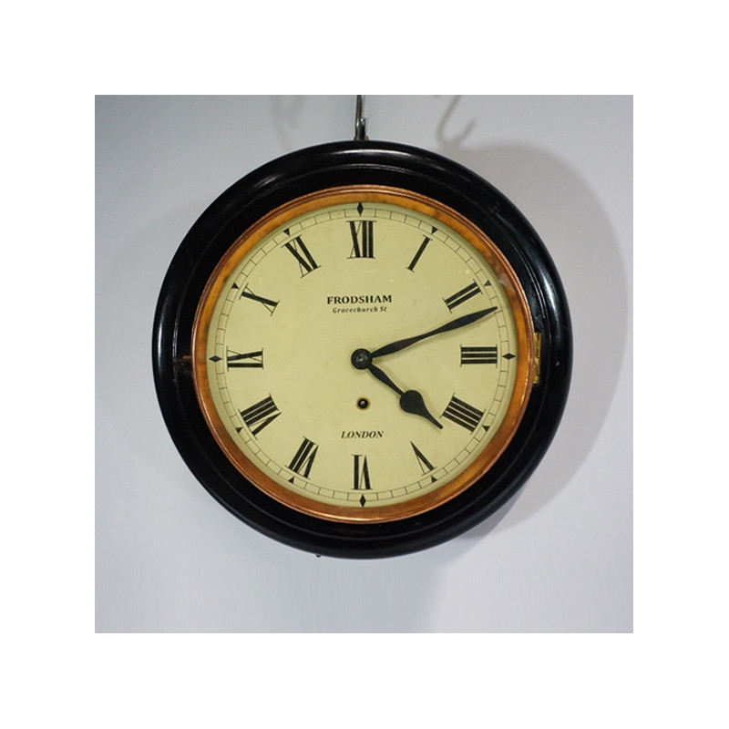 Wooden bar clock, black finish