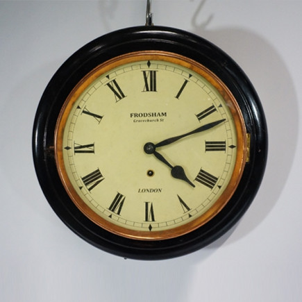 Pendule de bar habitacle en bois teinté noir