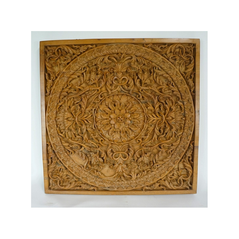 Sculpted teakwood panel 19th century