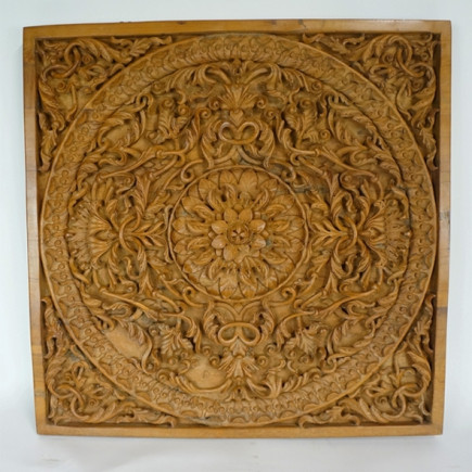 Panneau en teck sculpté XIXème S.