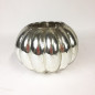 Vase boule en verre argenté