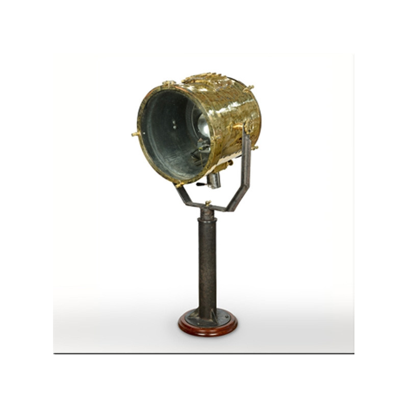 Brass searching lamp on iron base (very big size)