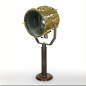 Brass searching lamp on iron base (very big size)