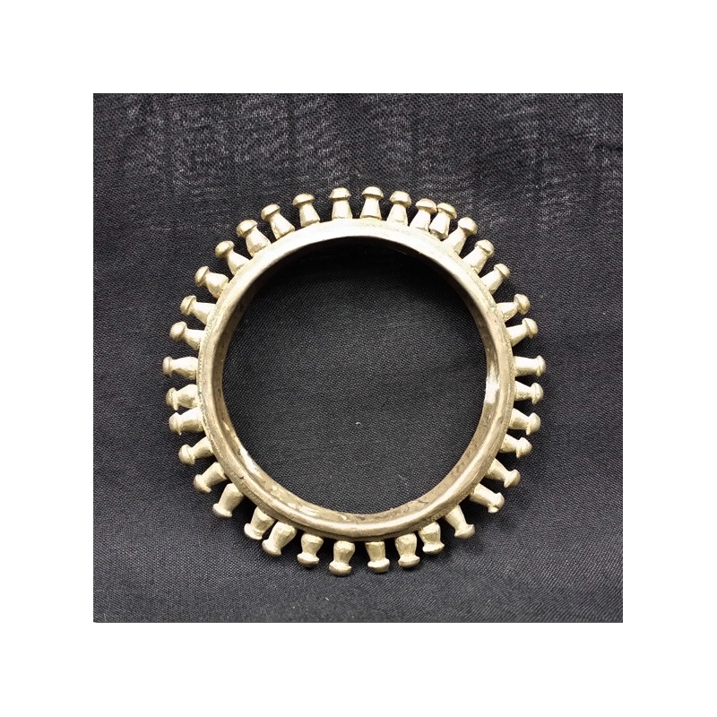 Narrow solid silver Berber bracelet
