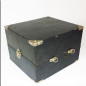 Portable phonograph in its rectangular case