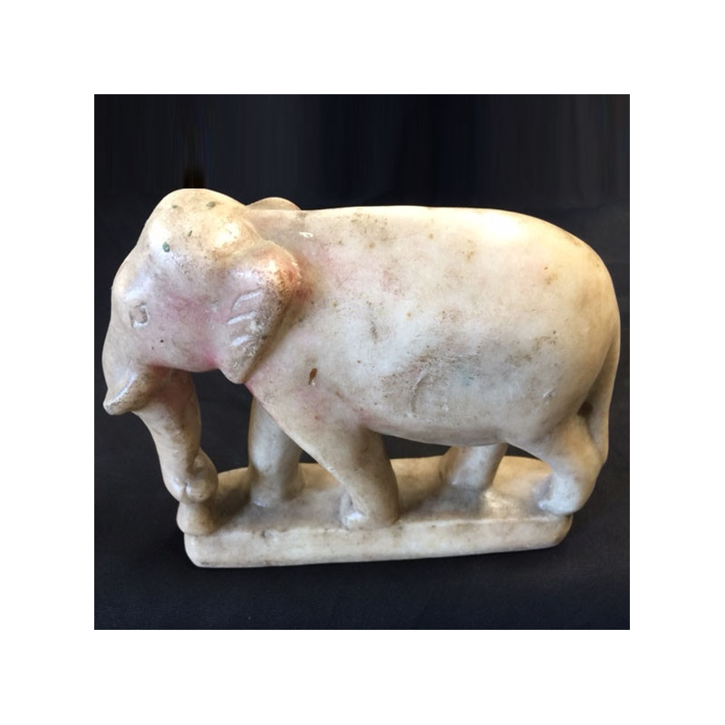 Sujet animalier en marbre blanc