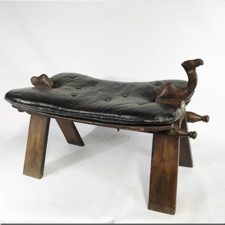 Tabouret pliant oriental à décor de chameau