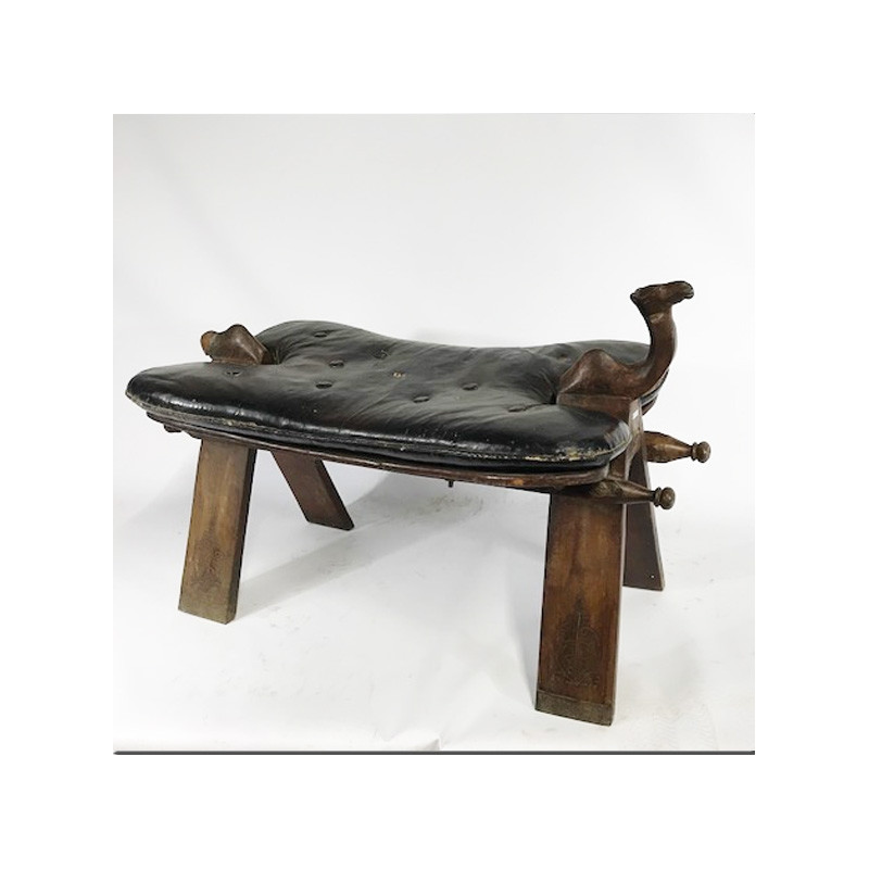 Tabouret pliant oriental à décor de chameau