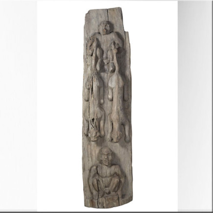 Panneau sculpté Naga Décor de singe et panthères
