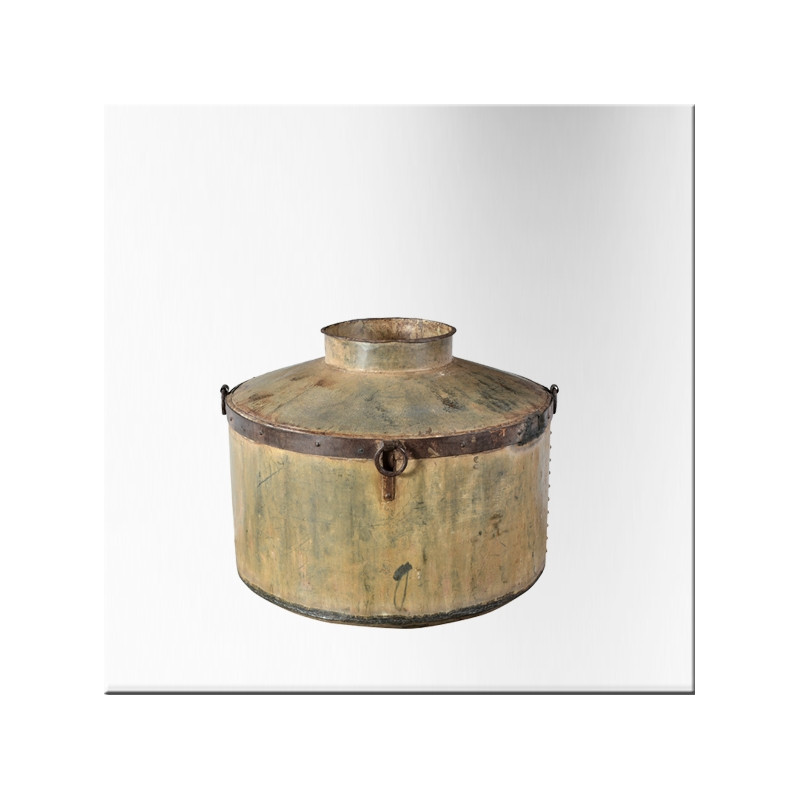 Riveted iron reservoir with neck