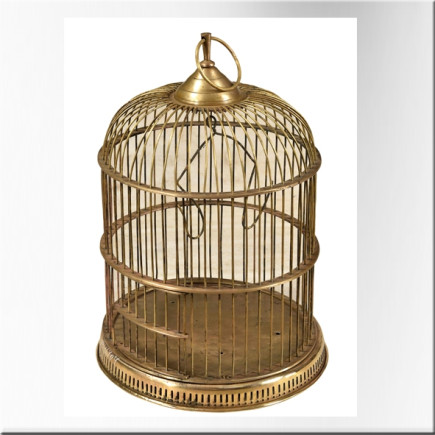 Cage à oiseau en laiton