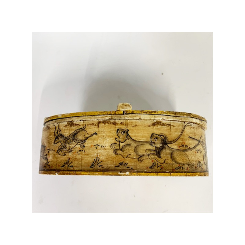 Oval box made of camel bone
