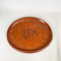 Plateau oval en bois laqué rouge