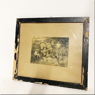 Photo ancienne encadrée (scène de chasse)
