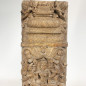 Panneau en teck sculpté de scènes de vie indienne XIXème siècle