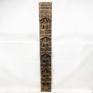 Panneau en teck sculpté de scènes de vie