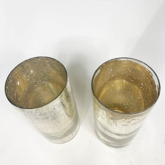 Vases en verre eglomisé (Paire de)