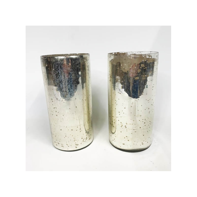 Vases en verre eglomisé (Paire de)