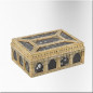 Coffret rectangulaire en bois, os  et miroirs.