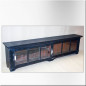 Black lacquered low sideboard with 2 sliding doors