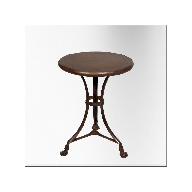 Round iron table with claw feet