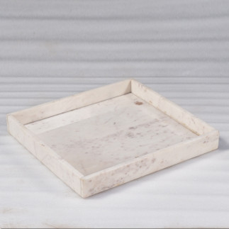 Plateau rectangulaire ne marbre blanc