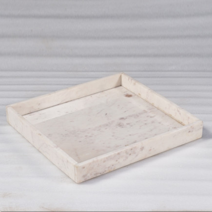 Plateau rectangulaire ne marbre blanc