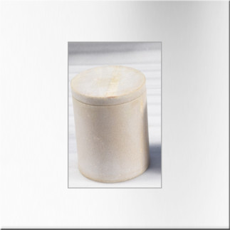 Boites cylindriques en marbre blanc à couvercle (grand modèle)