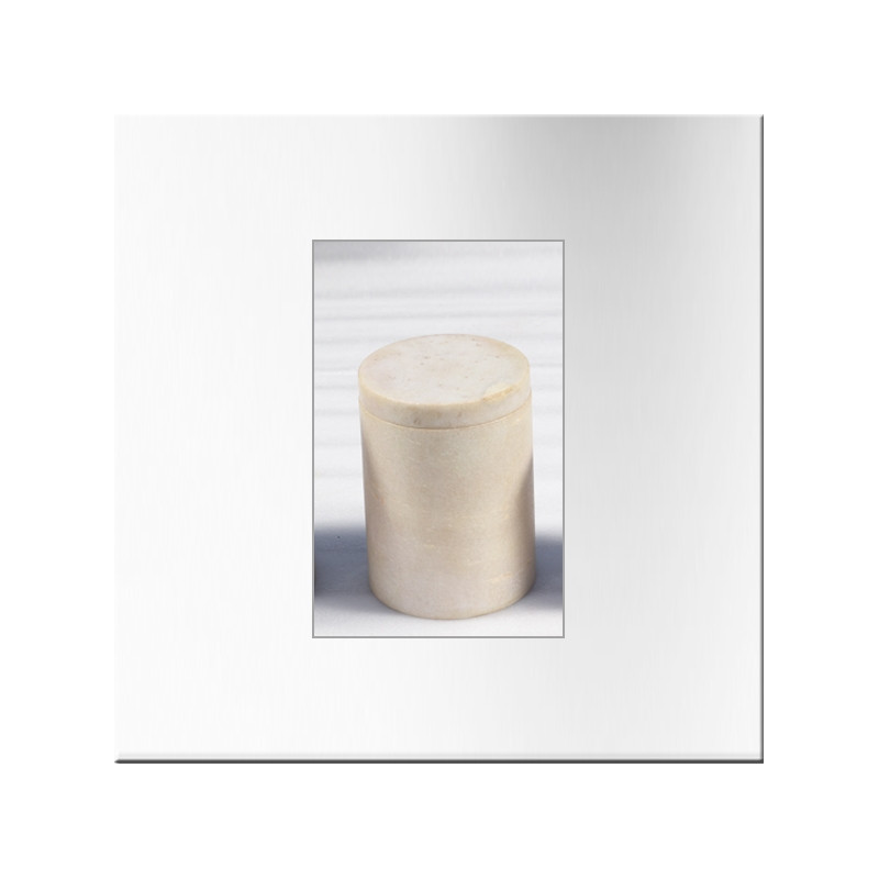 Boite cylindrique en marbre blanc à couvercle (modèle moyen)