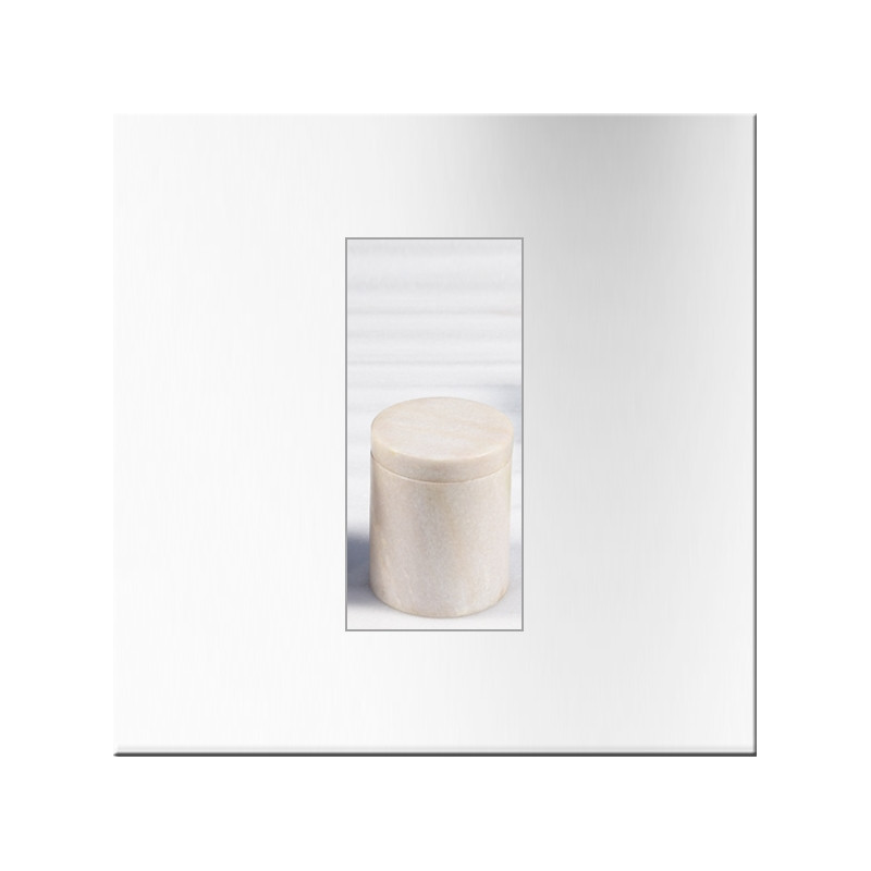 Boite cylindrique en marbre blanc à couvercle (Petit modèle)