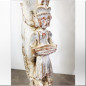 Pilastre en teck sculpté sur base en fer