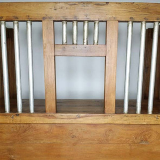 Meuble guichet en teck et laiton