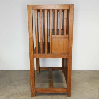 Meuble guichet en teck et laiton