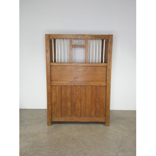 Meuble guichet en teck et laiton