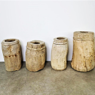 Mortier en bois blanchi - Plusieurs dimensions