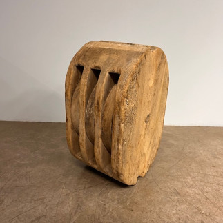 Poulie en bois à 3 réas