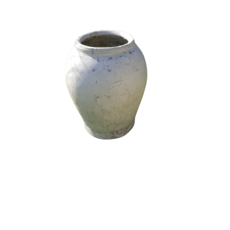 Jarre en terre cuite laquée blanche