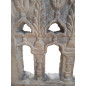 Small rectangular window beige sandstone carved with a drill 16th 17th century